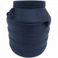 Бочка технічна 60 л чорна низька бідон широка горловина ємність для води