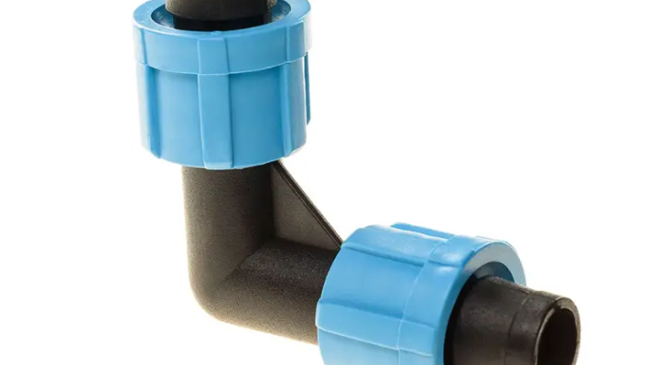 Коліно затискне для стрічки крапельного поливу