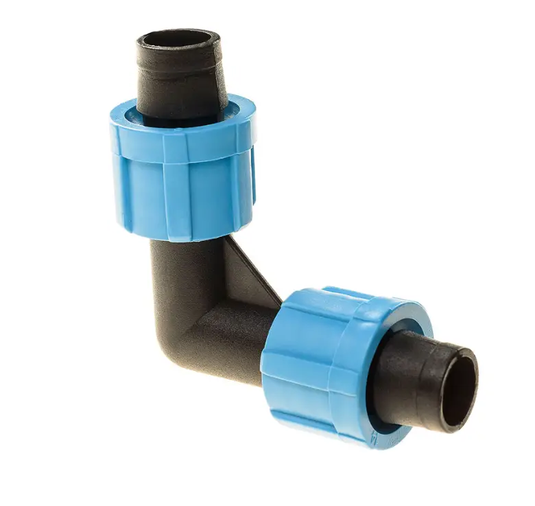 Коліно затискне для стрічки крапельного поливу Коліно затискне для стрічки крапельного поливу